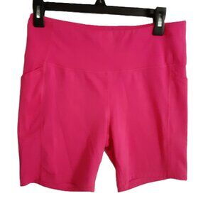 Avia Woman's Shorts Size Large Pink Pull-on Stretch Pockets Athletic